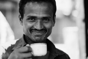 Man drinking tea