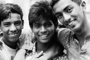 Three cheerful boys