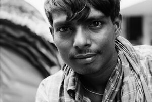 Rickshaw man staring at me