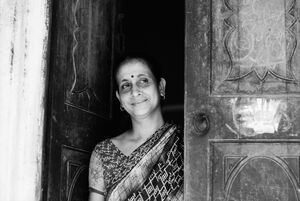 Dainty woman wearing saree