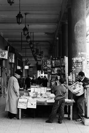 Newsstand in street corner