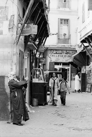 Woman in street corner