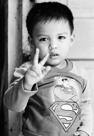 Superman throwing deuce