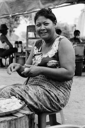 Woman peeling