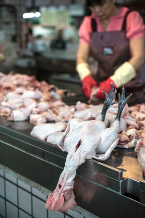 Chickens in butcher was abouto fall