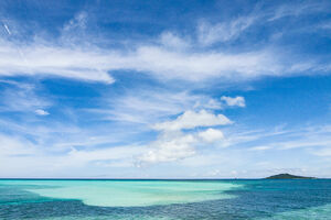 Ogami Island in the blue sea