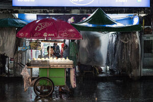 Stall in rain