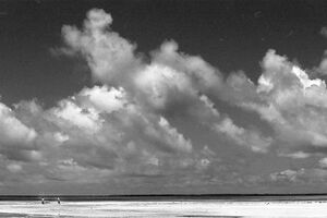 Two figures on Kondoi beach