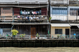 Laundries beside canal