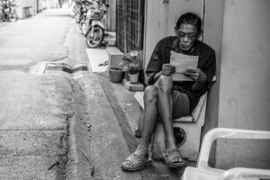 Man reading paper