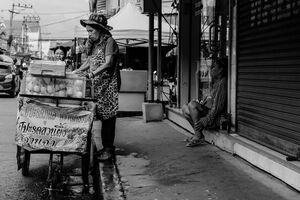 Pineapple seller in Mae Klong