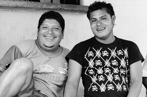 Men lolling out
