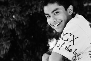 Refreshing smile of boy