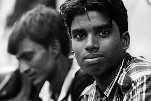 Man wearing earphone
