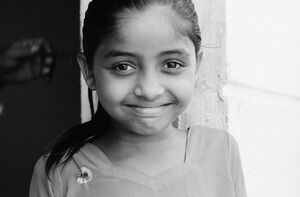Effusive smile of girl
