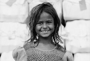 Girl with uncombed hair