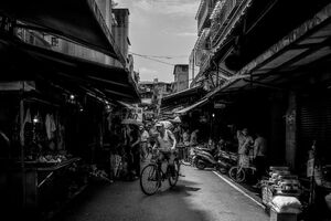 Bicycle running in Bailan Market