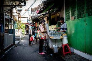 グロドックの路地でチンチャオを販売していた屋台
