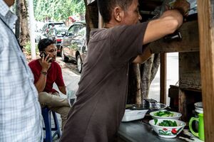 Food stall in a street corner of Jakarta