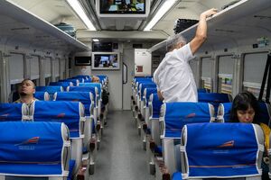 Inside of an express train