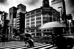 Ginza 4-chome in the rain