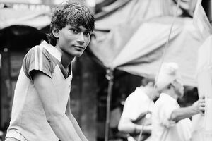Young man on bicycle