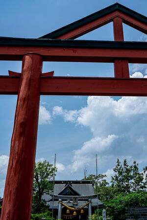 Torii gate and shrine of Ootokonushi Jinja