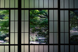 Frosted glass of the former residence of Marquis Maeda