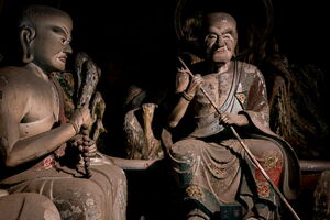 Arhat statues enshrined at the Sangedatsu-mon Gate