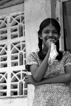 Girl getting shy