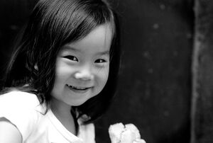 Girl grinning
