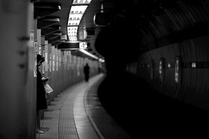 Woman standing on platform