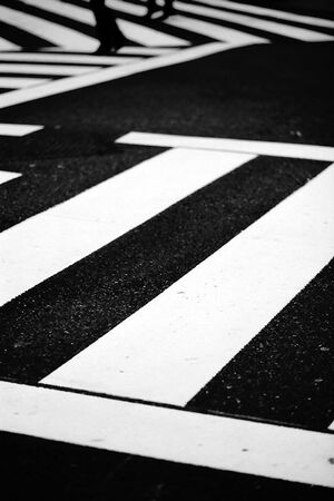 white lines in pedestrian crossing
