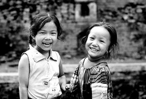 Girls laughing endearingly