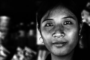 Young woman working in Kisok