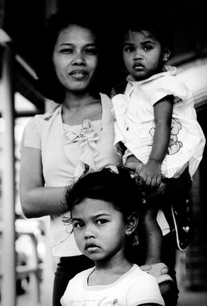 Mother and two daughters