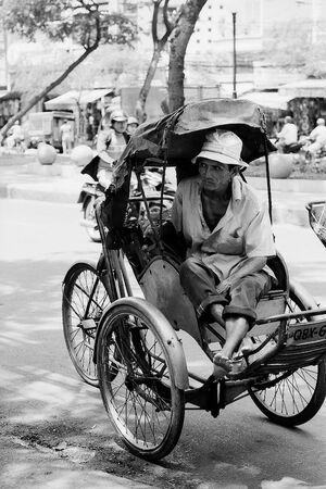 Keen-eyed man on cycle