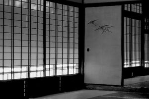 Sliding paper door in Rinshunkaku
