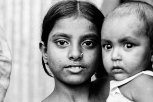 Girl and her little brother