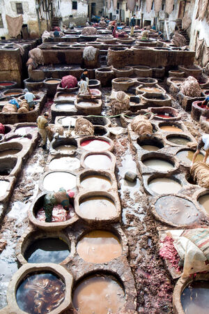 Tanning pits crammed in Tanneries