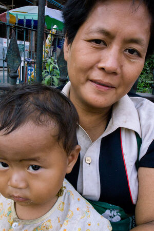 Grandmother and baby