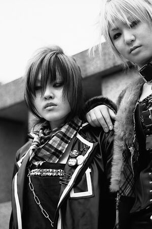 two girls in punk fashion