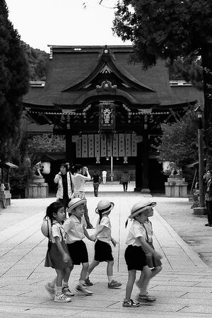 北野天満宮の園児たち
