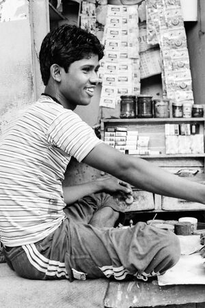Young tobacconist in Kolkata