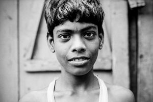 Serious look of boy