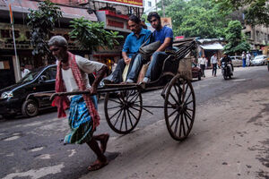 Cycle rickshaw running