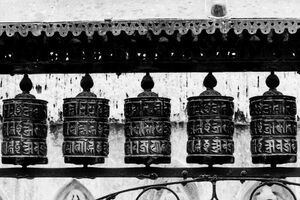 Prayer wheels in Swayambhunath