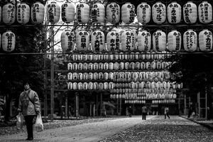 Many lanterns in in Okunitama Jinja