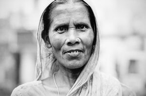 Woman with pierced nose