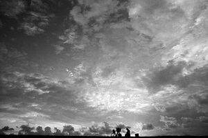 Silhouette of peddler